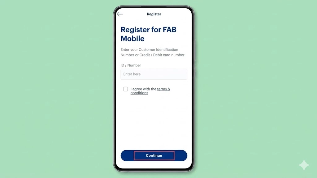 16-digit FAB debit card number